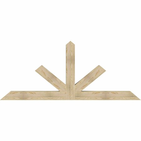 Ekena Millwork Saratoga Rough Sawn Timber Gable Bracket, Douglas Fir, 96"W x 40"H x 6"D x 6"F, 10/12 Pitch GBW096X40X0606SAR00RDF